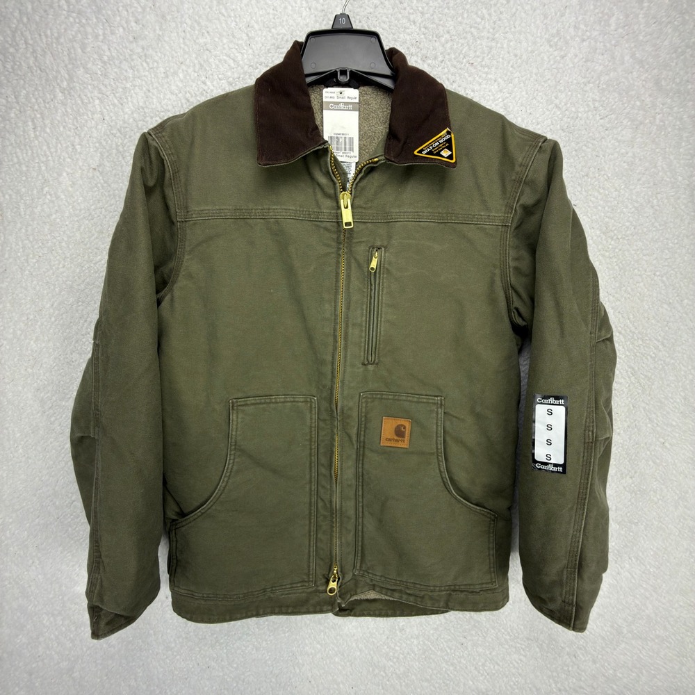 Carhartt Sandstone Ridge Coat Sherpa Lined Mens Small C61 ARG Army Green NWT NOS
